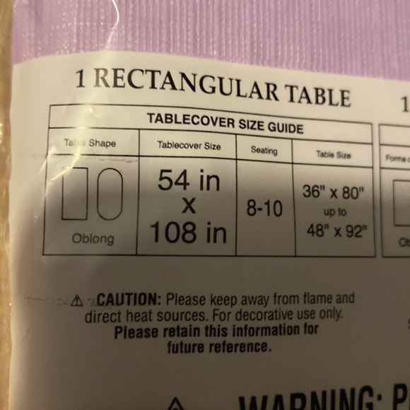 10/$15  Sealed Lavender Flannel backedTable-cover,Table Skirt & TCoverNWT - Picture 10 of 14